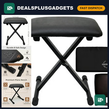 Adjustable Folding Keyboard Bench with Thick Seat & Carry Bag, Heavy-Duty Piano