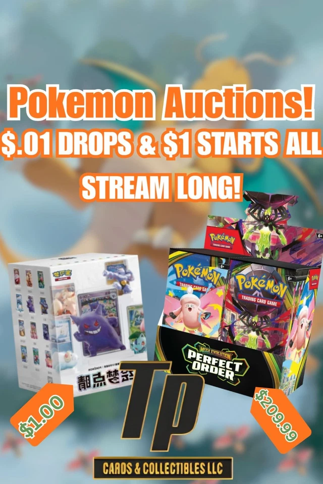 $1 Start Pokemon Auctions | Packs, Bundles, Boxes w/ Jake 