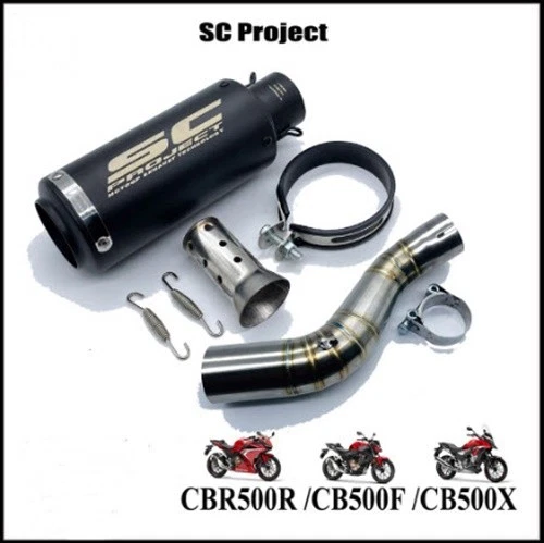 Escape 2" para Honda CBR500R/CB500F/CB500X/Negro Titanio Foto 3 de 4