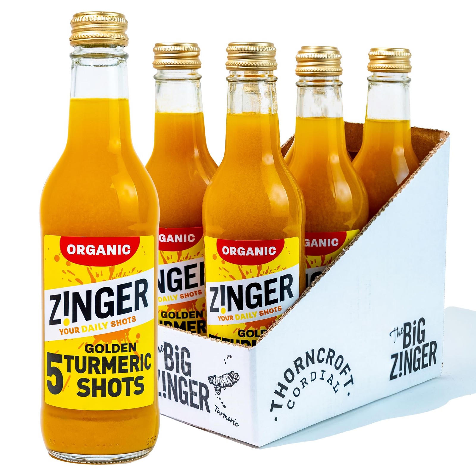 Zinger 5 Shot - Organic Turmeric Shots (6x330ml) | 30 Servings | Refreshing