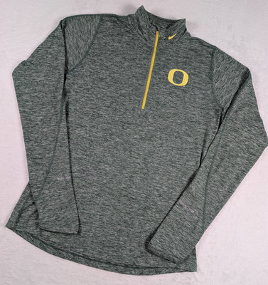 Oregon Ducks Nike Dri Fit 1/4 Zip Pullover Womens Medium Heather Green Football