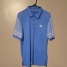 Adidas Ultimate365 Gradient Polo Shirt Golf Blue Striped Sleeves Mens Size M