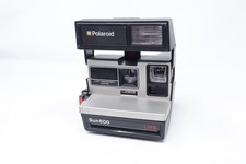 Vintage Black Polaroid Sun 600 LMS Instant Film Camera Built-in Flash and Manual