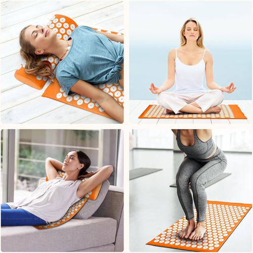 Acupressure Mat and Pillow Set for Back/Neck Pain, Acupuncture Products to Relie - Picture 5 of 12