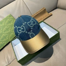 Gucci Classic Monogram GG Denim Sports Adjustable Unisex Baseball Cap Hat New