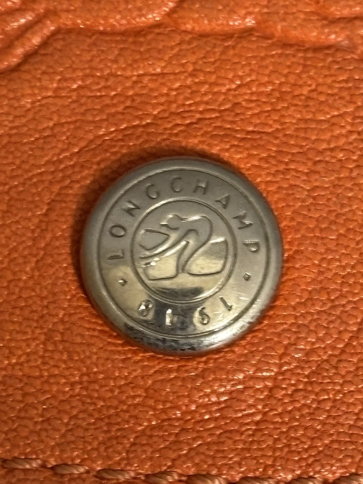 Longchamp Modele Depose  Crossbody Bag Leather Orange Cognac Silver Hardware - Image 3 of 4