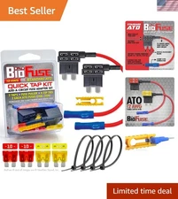 12 AWG Quick Tap Kit for Cars - Durable Fuses & Convenient Zip Ties Included