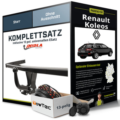 Anhängerkupplung starr für RENAULT Koleos +E-Satz NEU