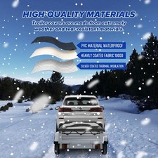 Black Trailer Cover with Bungee Cord 5'x3' - Heavy Duty Waterproof Tie Down 420D