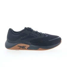 Reebok Nanoflex Tr 3 Mens Black Mesh Lace Up Athletic Cross Training Shoes