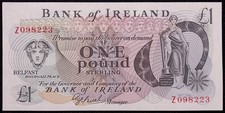 Northern Ireland Bank of Ireland £1 Pound ND (1980-89) - P65r (N2904-LRK) BA-M