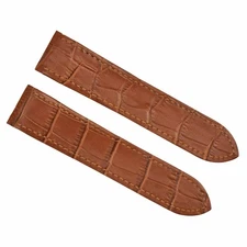 23MM LEATHER WATCH BAND STRAP FIT FOR 38MM CARTIER SANTOS 100XL DEPLOY CLASP TAN