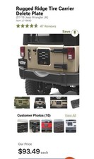 Spare Tire Carrier Delete Plate-sport Rugged Ridge 11586.10 Spare Tire Carrier Delete Plate-sport Rugged Ridge 11586.10