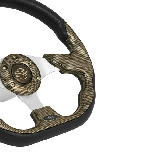 GTW 12.5 Inch Carbon Fiber Racer Golf Cart Steering Wheel for Yamaha (1996-Up) - Picture 3 of 3
