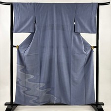 JAPANESE KIMONO TSUKESAGE BLUE PURPLE 159cm 5 ft 3 in PURE SILK FF9793