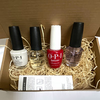 OPI 4pc Nail Set Gel & Lacquer Red/White Nail Polish & Top Coat