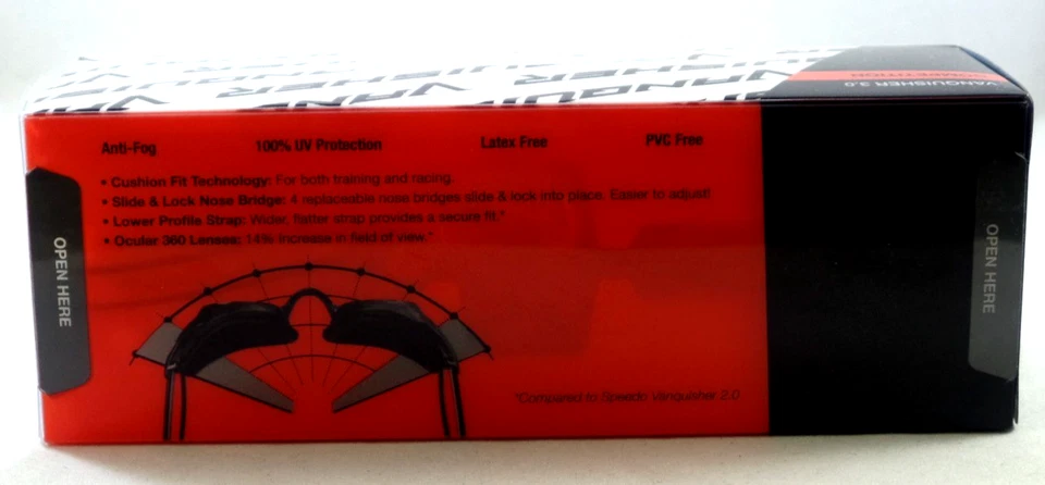 Gafas de natación Speedo Vanquisher 3.0 Slide & Lock Nariz Bridge, plateadas/negras Foto 2 de 2