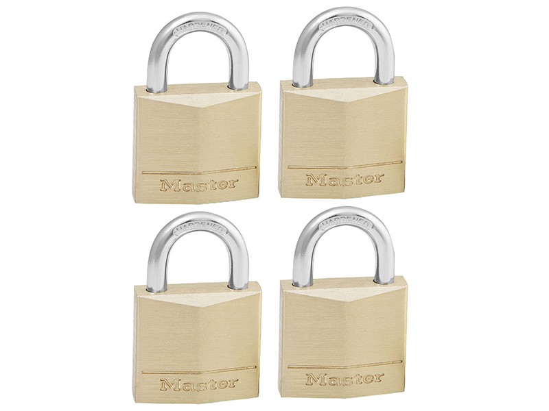 Master Lock Lucchetto In Ottone Massiccio 30Mm 4-Pin - Chiave Uguale X 4 MLK130Q