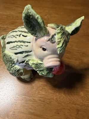 Fitz & Floyd Vista Bella Ceramic Vegetable Pig Figurine Radish Pig Retired 6'' 