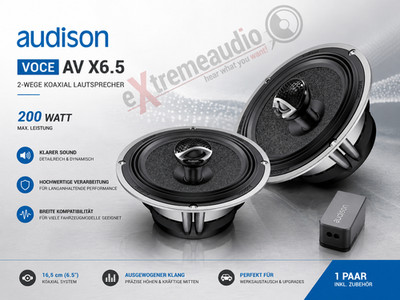 Audison Voce AV X6.5 2-way 16.5 cm (6.5'') coaxial speakers 200 watts - 1 pair