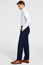 Michael Kors Men Classic Fit Wool Blend Stretch Solid Suit Pant Navy Size 44X30