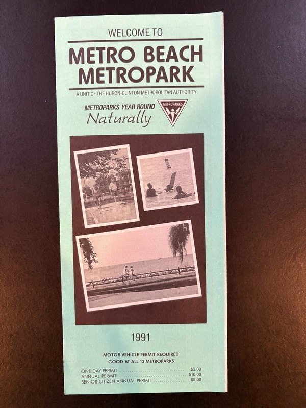 1991 Welcome to Metro Beach Metropark - Brochure Pamphlet Map Ephemera  Michigan