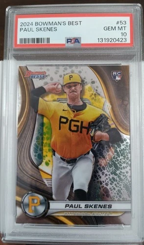 2024 Bowman's Best Paul Skenes RC Card Number 53 PSA 10 GEM MINT