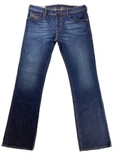 Diesel Zatiny Jeans W34 L32 Mens Bootcut Stretch Whiskers Denim Wash 009HN Blue