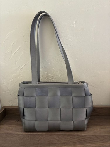 *HARVEY'S The Original Seatbelt Medium Zip Purse Bag Grey w Waller BUILT IN USA
