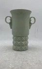 Vintage Red Wing Green Two Handle Ceramic Collectible Pottery Decorative Vase