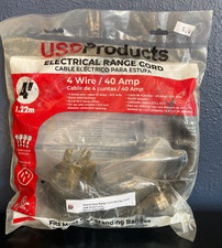 Range Oven Electric Power Cord 4 Prong Wire 40 Amp 4' Foot Heavy Duty
