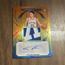 Panini Obsidian 2024-25 Rookie Jersey Auto Tyler Kolek Knicks Etch /15