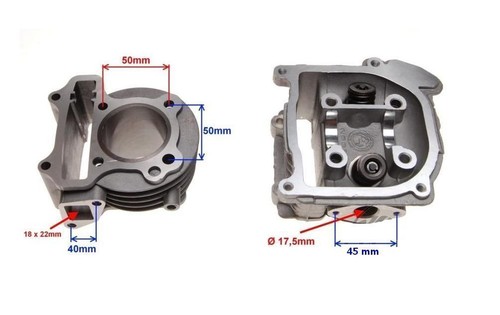 Cylindre kit 80ccm 47mm GY650 pour BAOTIAN BT49QT BT50QT 50 4T - Photo 3/3