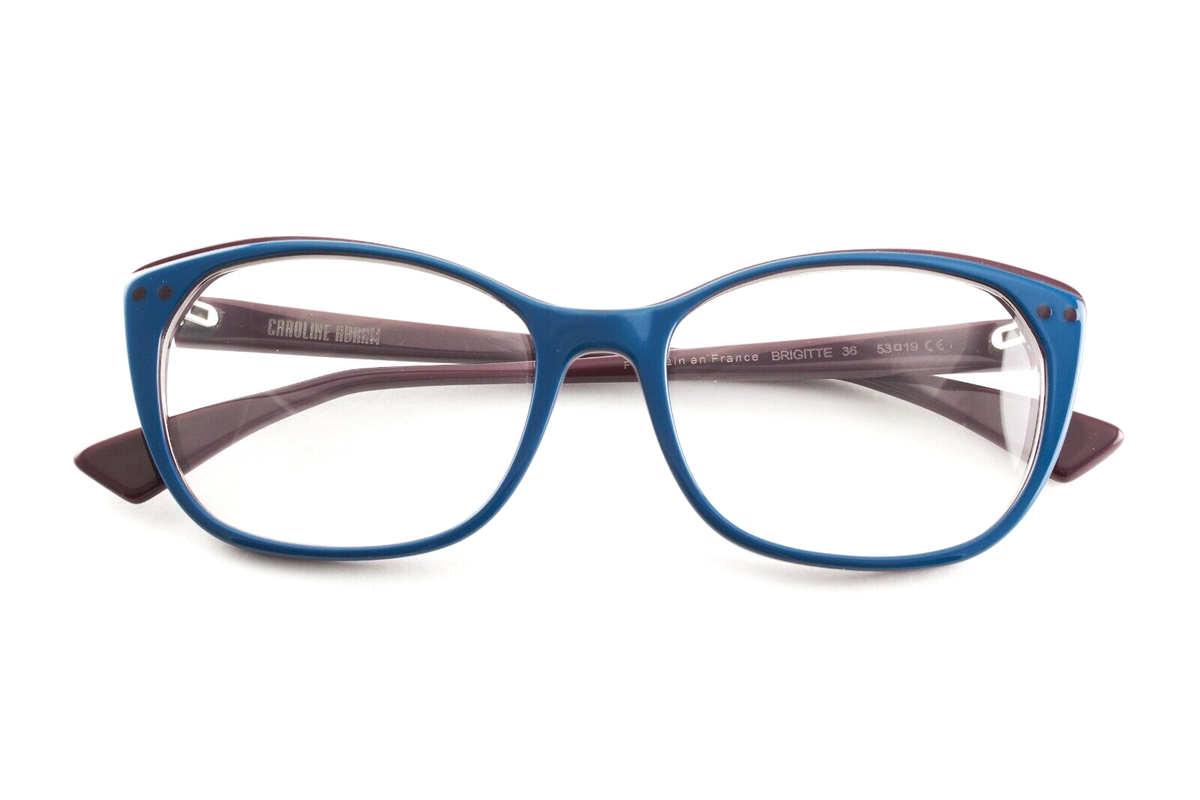 Authentic Caroline Abram BRIGITTE 36 53mm Teal Purple Cat Eye