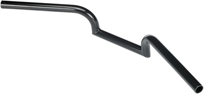 Biltwell Inc. 1in. Mustache Slotted Handlebar - Black Electroplated - 6013-2016