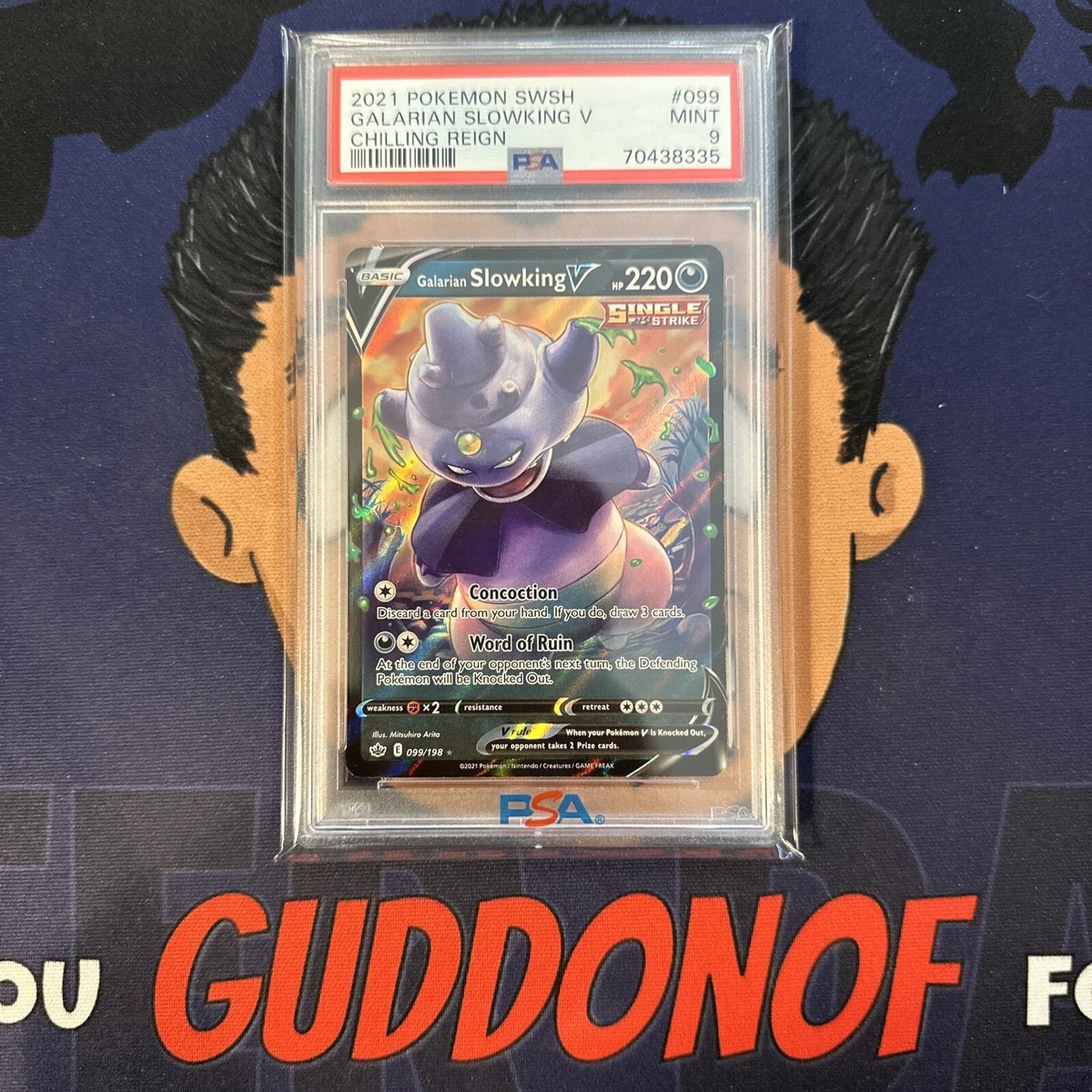 PSA 9 MINT 2021 Pokemon Chilling Reign GALARIAN SLOWKING V #099