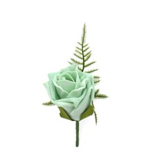 Artificial Wedding Flowers Mint Green White Foam Rose Bouquet Package