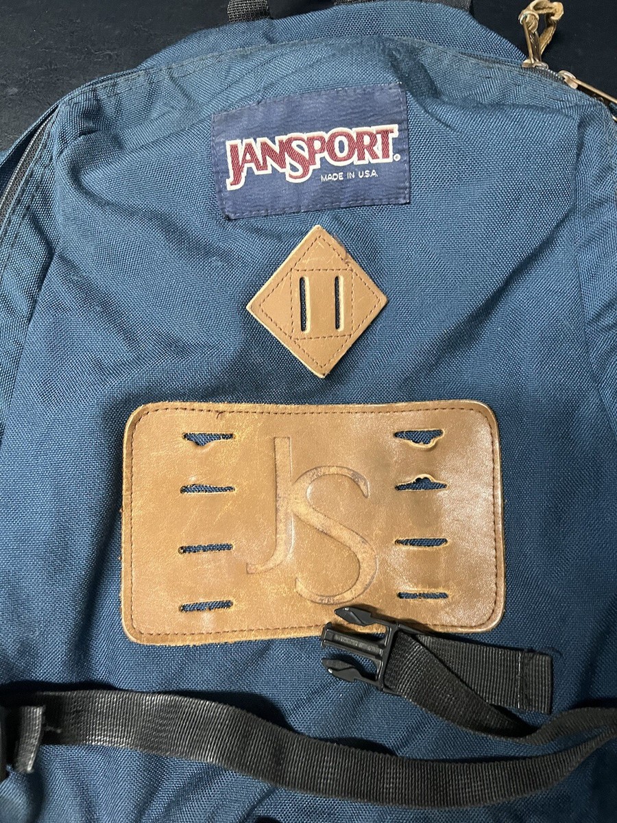 80s　JANSPORT　バックパック　レザー　USA製　サンフェード　紺タグ 80s JANSPORT バックパック レザー USA製 サンフェード 紺タグ