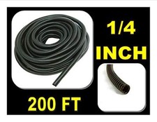 1/4" Black Split Loom Wire Hose Flexible Tubing Wire Cover Audio Stereo - 200'