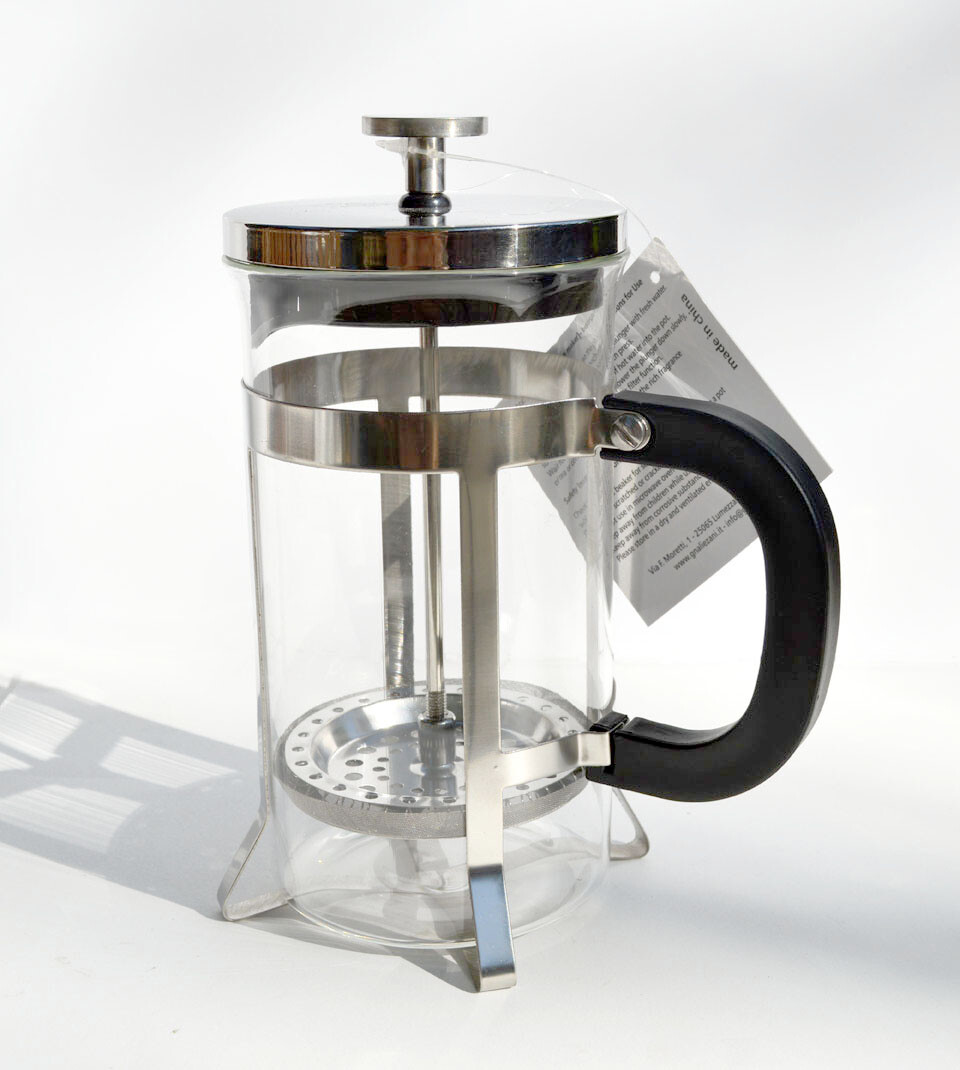 French Press Tea Coffee Maker Italian Design Stainless Steel Glass GNALI & ZANI