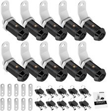 10 Pack Cabinet Lock with Keys, 1-1/8" RV Storage Lock Keyed Alike, RV Locks for