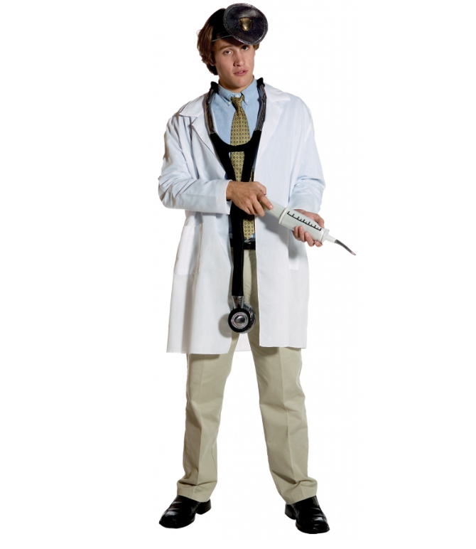 Lab Coat Halloween Costume Accessory Adult White Chest Size 48-52