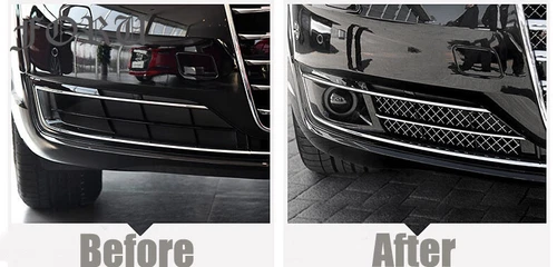 For Audi A8 A8L D5 2015-2017 Car Front Bumper Grill Fog Light Lamp Grilles Cover - Picture 6 of 7