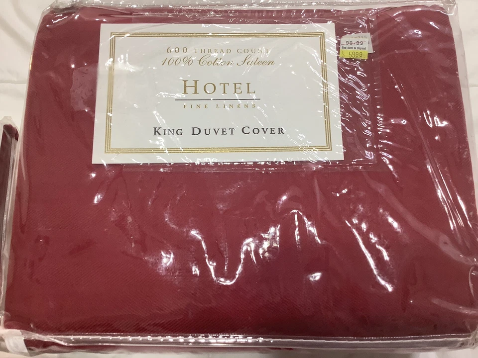 Funda nórdica BB & Beyond Herringbone 600 TC satén algodón king y 6 fundas ~ ¡Nueva! Foto 2 de 4