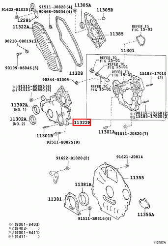 Genuine Toyota LandCruiser HZJ81 HZJ80 1HZ 4.2 Diesel Timing Gear Cover Case - Picture 11 of 15