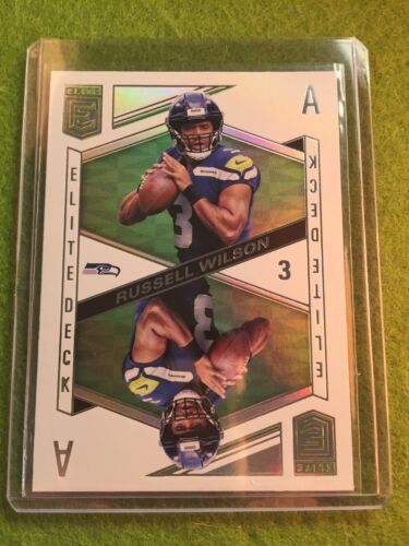 RUSSELL WILSON PRIZM REFRACTOR 2018 Donruss Elite Deck #ED-7 SP Ace SSP SEAHAWKS - Picture 1 of 12