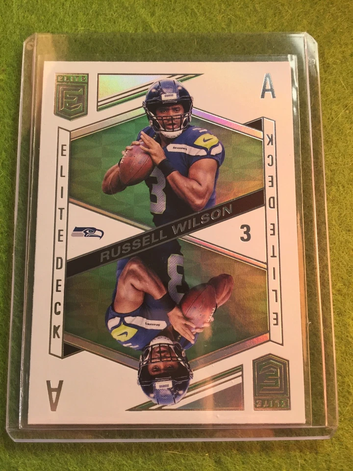 RUSSELL WILSON PRIZM REFRACTOR 2018 Donruss Elite Deck #ED-7 SP Ace SSP SEAHAWKS