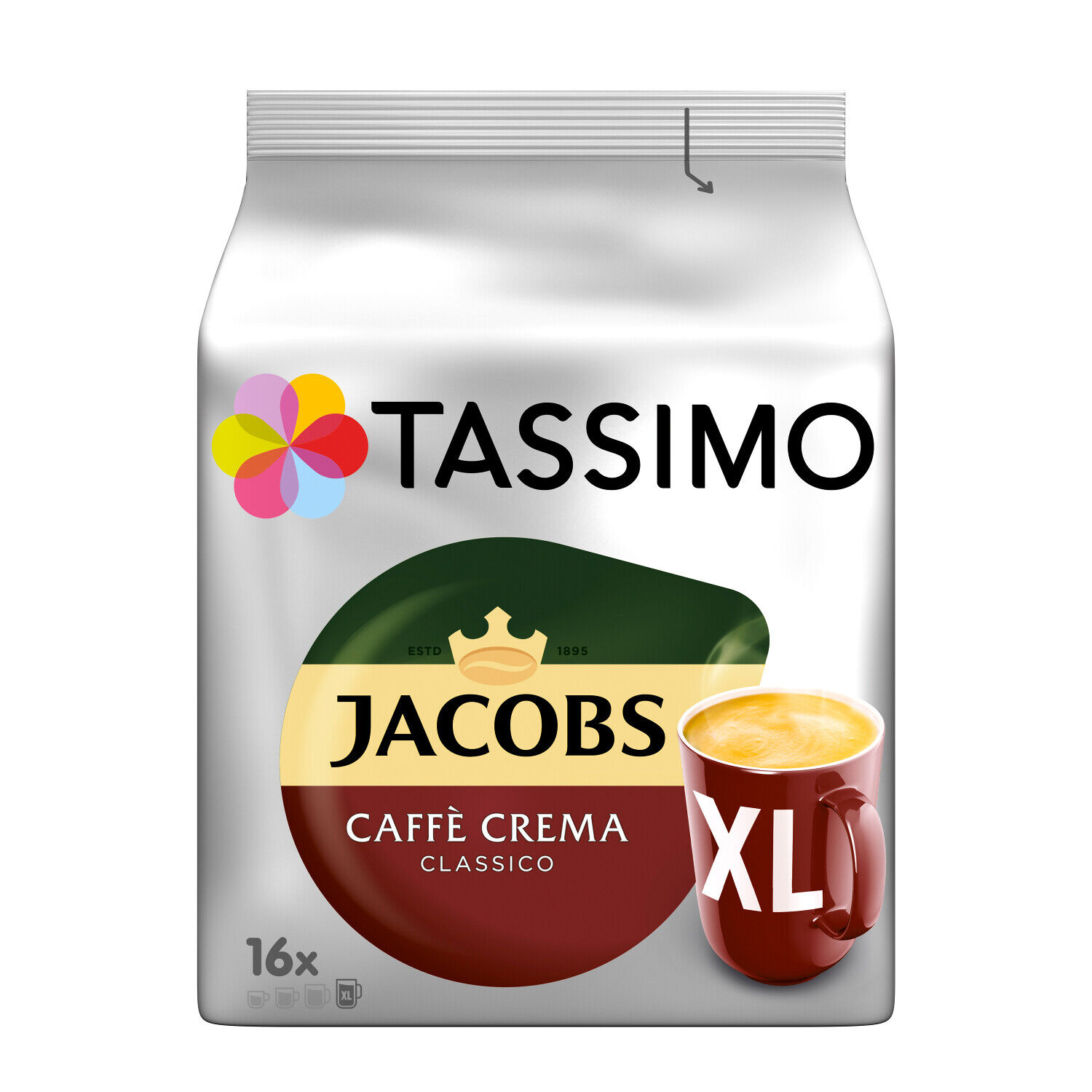 TASSIMO Kapseln Jacobs Caffè Crema Classico XL T Discs 80 Getränke 16 gratis