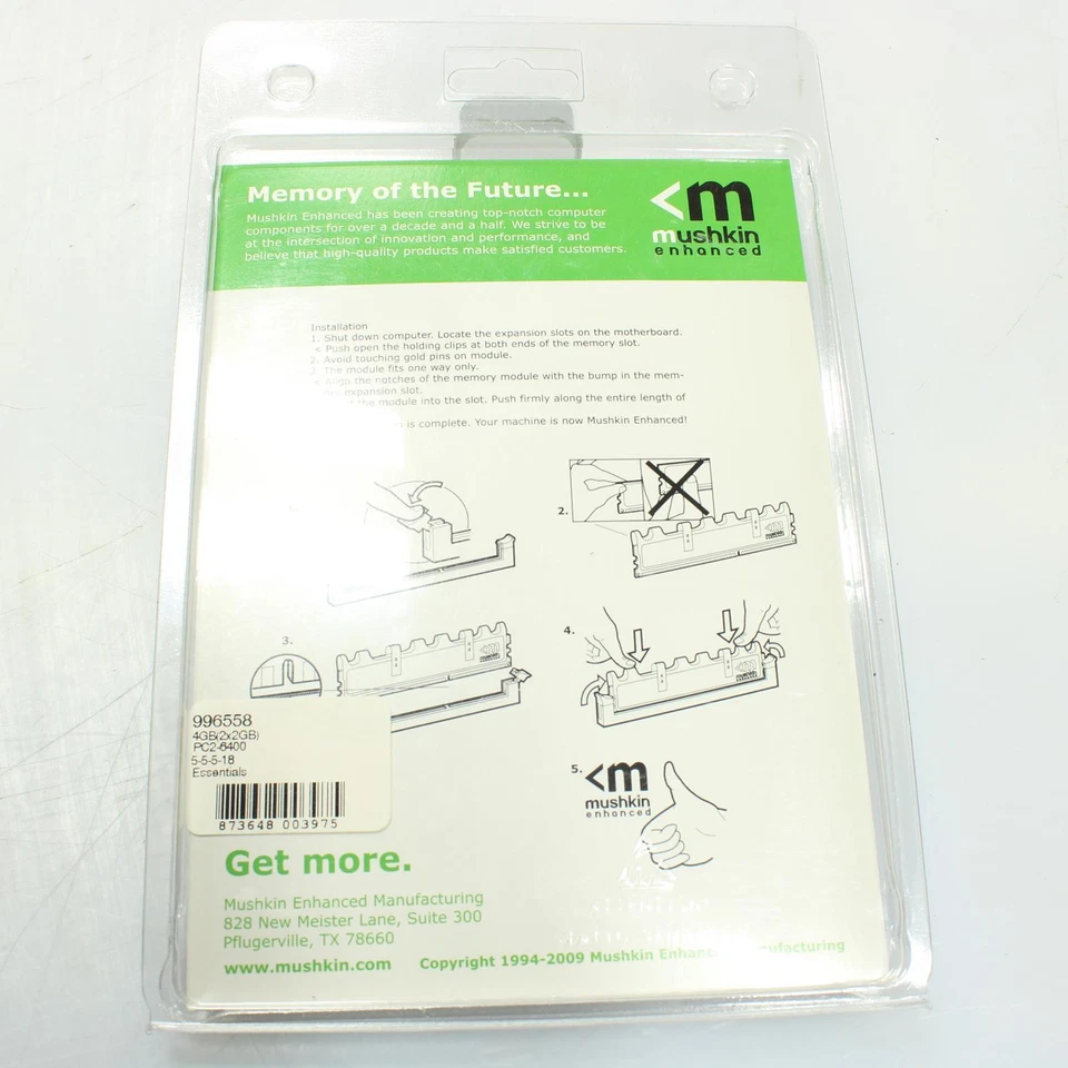 NEW Mushkin 996558 PC2-6400 2x2GB (4GB Total) Desktop RAM - Image 3 of 4