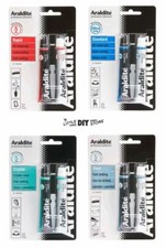 Araldite Strong Epoxy Glues Standard Rapid Metal Crystal Clear 2 Part Glue Tube
